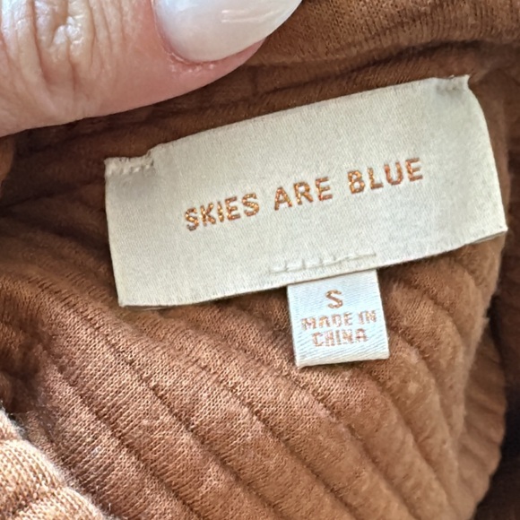 Skies are blue brown open cardigan size small - Picture 3 of 3